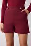 Bordo Tüvit Düğme Detaylı Şort & Bermuda TWOAW26SR00035 - 4