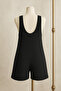 Women's Black Mini Pocket Jumpsuit Beach Dress - 5
