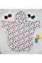 Children's Poncho Hooded Beach Towel with Flamingo Pattern - 4