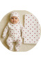 Corded Fabric Heart Patterned 6-Piece Newborn Cotton Hospital Take-Home Set with Blanket - 4
