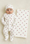 Corded Fabric Heart Patterned 6-Piece Newborn Cotton Hospital Take-Home Set with Blanket - 5