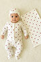 Corded Fabric Heart Patterned 6-Piece Newborn Cotton Hospital Take-Home Set with Blanket - 3