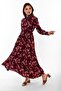Red Top Navy Blue Floral Summer Buttoned Women's Long (140cm) Dress 1106 - 3