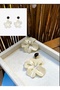 Zra Black and White Flower Earrings - 2