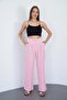 Women's Dusty Pink High Waist Palazzo Pants - 3