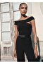 Long Jumpsuit with Asymmetrical Neckline