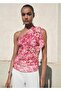 Patterned asymmetrical blouse