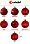 6 Pcs Red Christmas Tree Ornament - Matte, Glossy, Glitter and Reflective Decorative Christmas Ball Set - 2