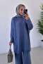 Anje Tesettür Knitwear Tunic - Blue - 2