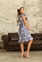 Pink Blue Rose Butterfly Sleeve Dress - Drawstring Waist - 7