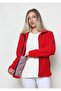 Women's Red Fleece Cardigan