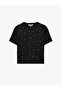 Pearl Embroidered Short Sleeve Crew Neck Rhinestone Knitwear Sweater - 3