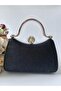 Glittery Navy Blue Evening Dress Shawl & Bag Set - 2