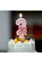 Adalie Pink Bow Number 3 Candle - 5