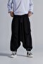 Men's Elastic Waist Loose Black Balloon Baggy Trousers