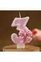 Adalie Pink Bow Number 3 Candle