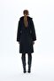 Women's Fur-Trimmed Black Cashmere Coat / Collection - 7