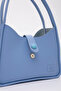 Blue Shk79 Leather Hand and Shoulder Bag with Button Detail and Snap Fastener Makeup Bag E:30 L:22 W:10 - 5