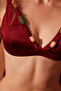 Bordo Naomi Deep V Bikini Üstü - 2
