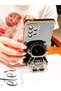 Petrol Blue Astronaut Stand Luxury Silicone Case with Gold Detail on the Edges for Samsung Galaxy A23 - 3