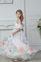 By Feyza Girls' Floral Organza Tailed Evening Graduation Dress, ages 7-14, pink and white - 2