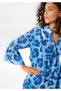 Women's Plus Size Blue, Half Placket Front Button, Flywheel Detail Woven Viscose Dress 65N39030 - 7