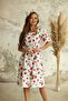 Strawberry Patterned Waist Gathered Dress - 7