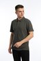 Khaki Men's Polo Collar Waffle Fabric T-Shirt - 2