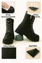 Women's Young Girls Winter Colorful Soled Faux Leather Thermo Non-Slip Boots School Lace-Up Zipper Shoes - 6