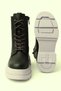 Women's Young Girls Winter Colorful Soled Faux Leather Thermo Non-Slip Boots School Lace-Up Zipper Shoes - 7