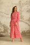 Hijab Red, White Daisy Waist Gathered Dress - 4