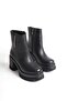 Visby Zippered Orthopedic Thick Heeled Women's Boots - Black - 5