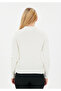 Ecru Color Crew Neck Long Sleeve Soft Knitwear Blouse - 4