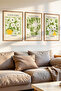 3 Piece London Tokyo and Dublin Themed Mdf Table Set with Wooden Frame Look