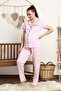 Maternity Maternity Pink Striped 100% Cotton Pajama Set - 2