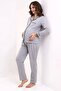 Pregnant Maternity Long Sleeve 100% Cotton Waist Rubber Adjustable Pajama Set - 4