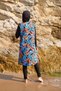 Women's Sleeves and Tights Lycra and Body Parachute Hijab Swimsuit Blue Leaf - 5