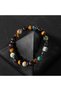 Tiger's Eye-Burgundy Garnet Garnet-Krizochol Natural Stone Men's Bracelet - 4
