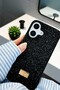 Compatible for iPhone 16 – Diamond Design, Black Stone, Sparkling Diamond Silicone Case - 7