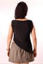 Women's Black Boat Neck Asymmetrical Blouse - 4