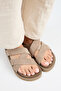 ®   Paula Genuine Leather Mink With Scarf High Sole Slipper - 8