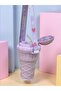 500 ml Purple Flask with Ice Cream Shaped Straw - 4