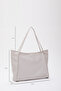 Gray Shk90 Faux Leather Zippered Hand, Arm and Shoulder Shopper Bag with Internal Compartments - 2