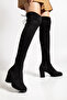 Women's High Heel Boots Suveyt Material over the Knee - 5