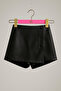 Faux Leather Shorts Skirt