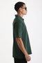 Double Pique Fabric Loose Fit Men's Polo Neck T-Shirt with Collar and Sleeve Stitching Detail - 4