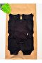 5-Piece Black 100% Cotton Strappy Baby Snap Fastener Tank Top Bodysuit - 5