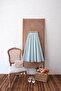 Turquoise Color Flared Gathered Poplin Skirt - 6