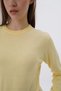 Yellow 100% Organic Cotton Crew Neck Knitwear Sweater Blouse Trıst-6101 - 7