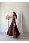 Brown Crepe Gilet Dress - 6